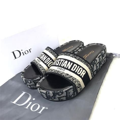 original dior schuhe|Dior wedge slide sandals.